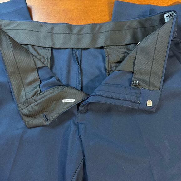 Kenneth Cole Reaction Men's Blue Flat-Front Straight Leg Dress Pants Size 36x30 - Picture 6 of 9